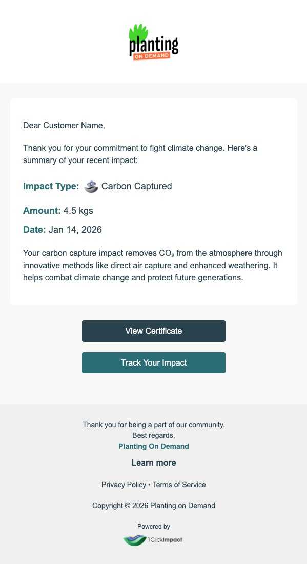 Customer Impact Email 2