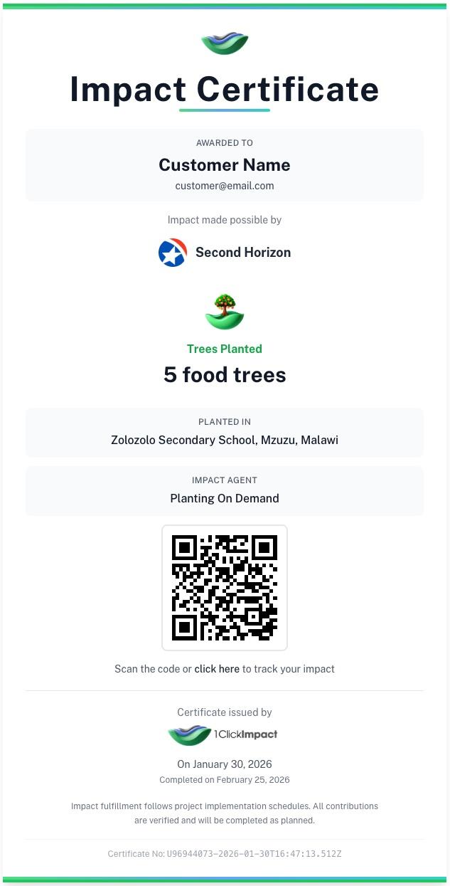 Impact Certificate Example
