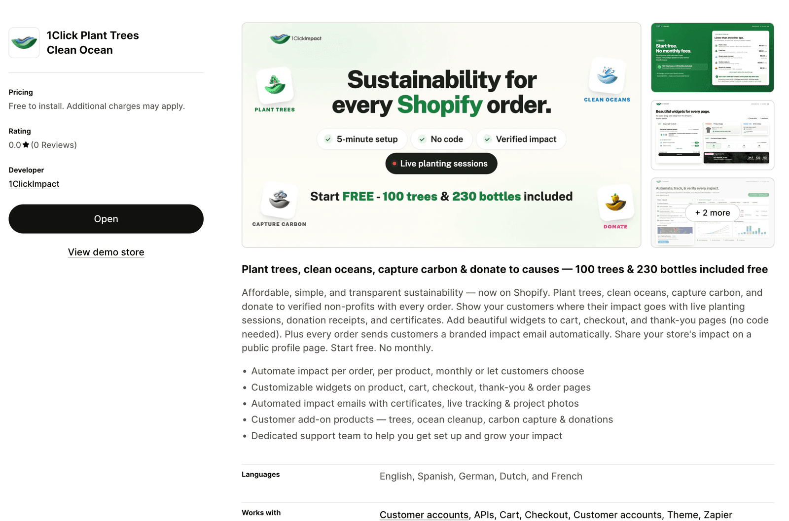 1ClickImpact: Shop Sustainably Shopify App